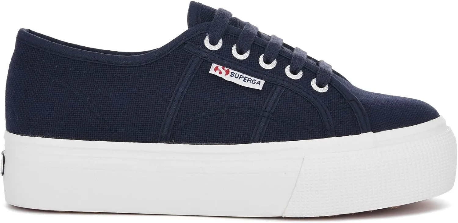 Унисекс взрослые кроссовки Superga 2730-Cotu Oxford, белый/темно-синий — фото 2