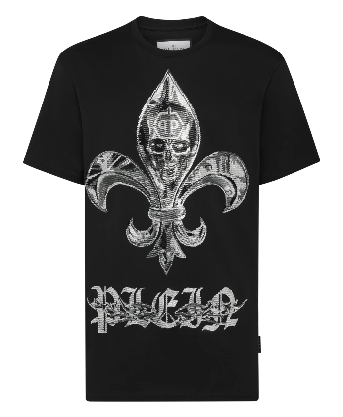 

Футболка с круглым вырезом, хромированная Philipp Plein, черный