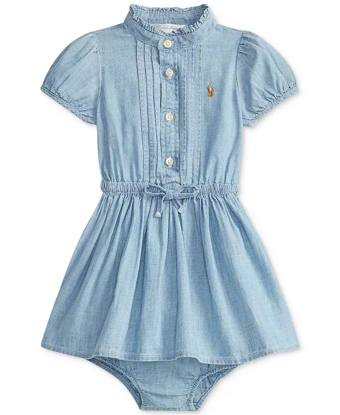 

Платье для девочек из шамбре Polo Ralph Lauren, синий