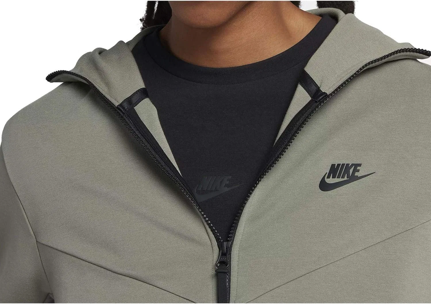 Nike 805144-091 Мужская толстовка M NSW TCH FLC WR FZ Carbon Heather Black — фото 2