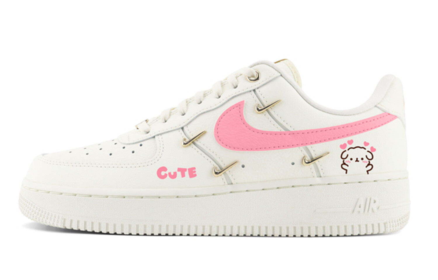 

Кроссовки Nike Air Force 1 Skateboarding Shoes Women's Low-top White/pink, белый