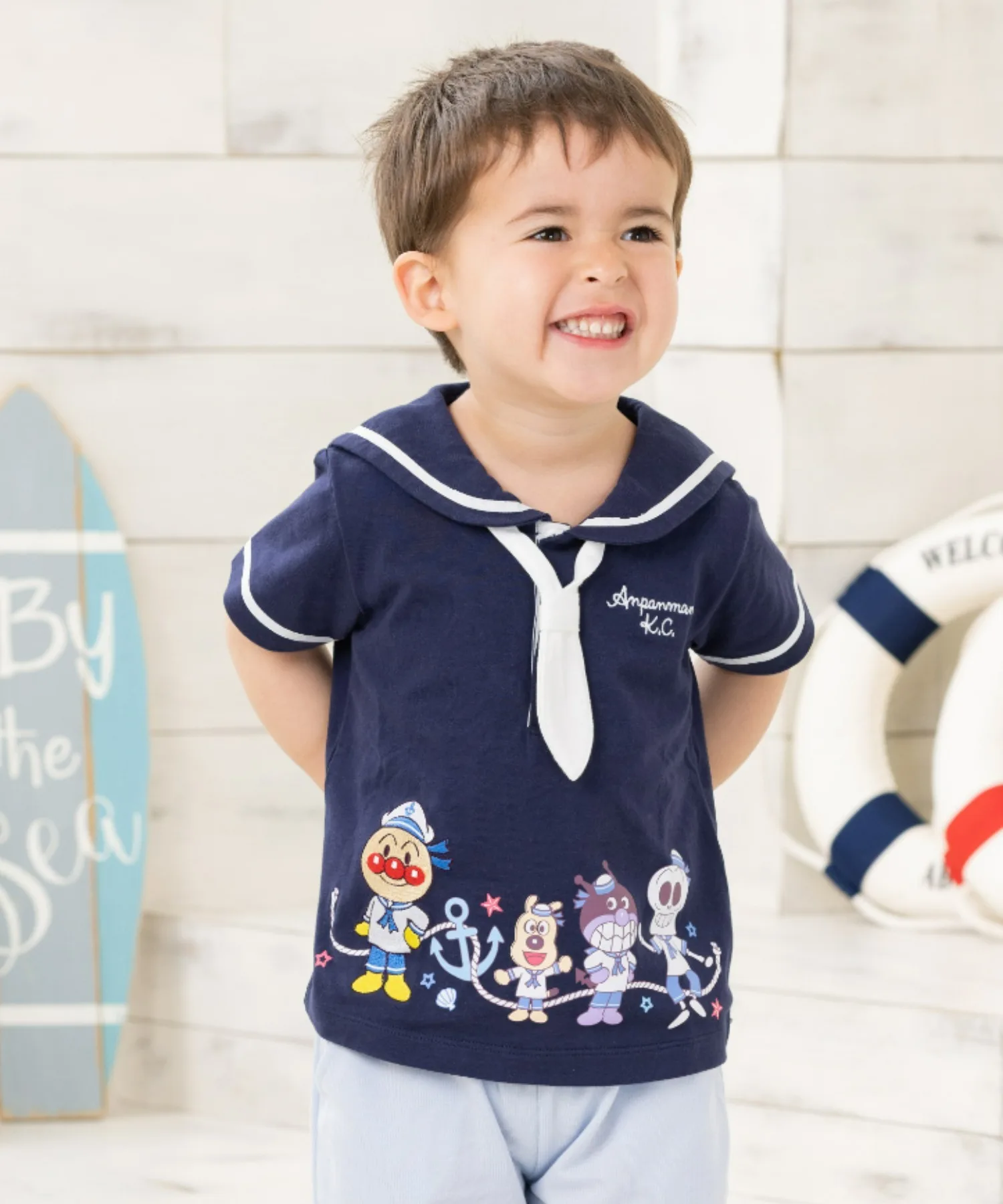 Детская футболка с морским дизайном Anpanman Baikinman ANPANMAN KIDS COLLECTION синяя