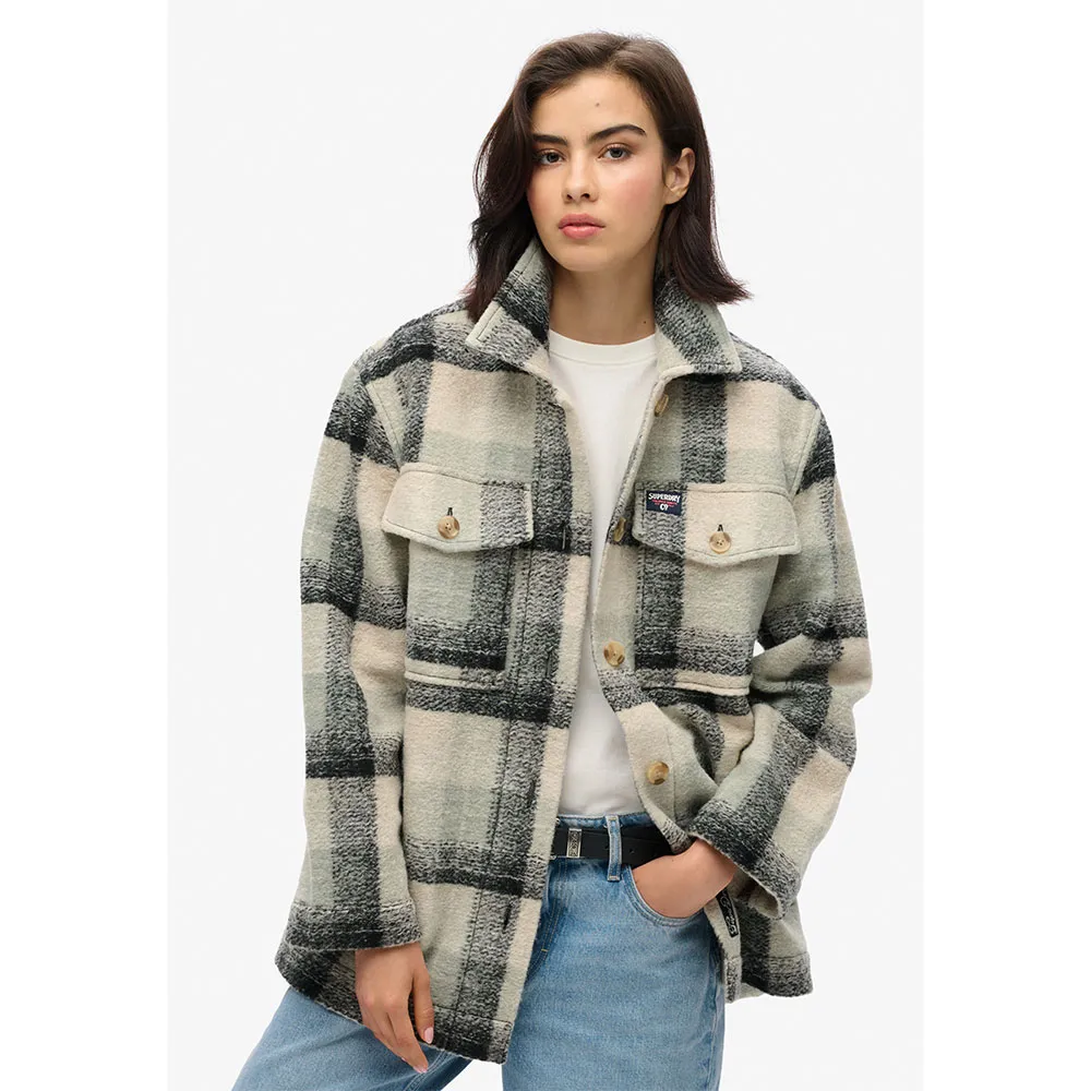 

Верхняя рубашка Superdry Heavyweight Unlined, серый