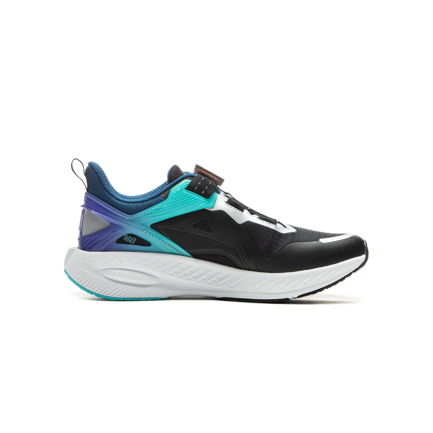 LINING YOUNG Кроссовки для бега Kunpeng Rebound Support Low-top для детей, черные, серебристые — фото 2