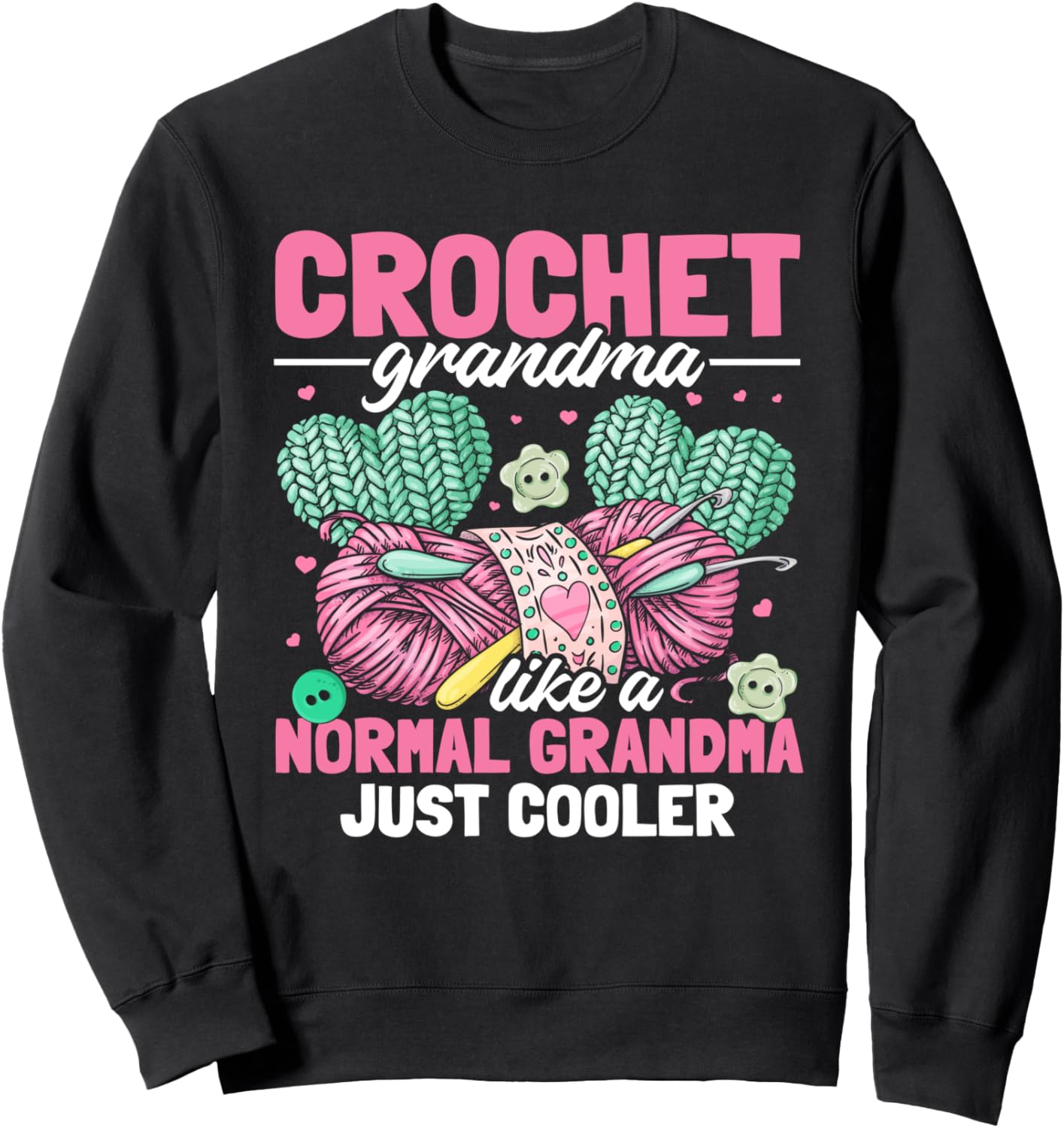

Вязаная бабушка просто круче, чем обычная бабушка. Толстовка Crocheting Grandma Crochet, черный