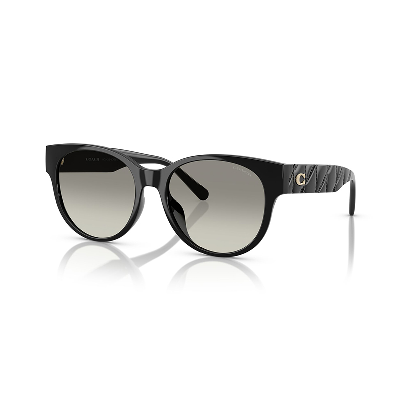 

COACH Круглая оправа для солнцезащитных очков женская, Black Frame with Gradient Gray Lens