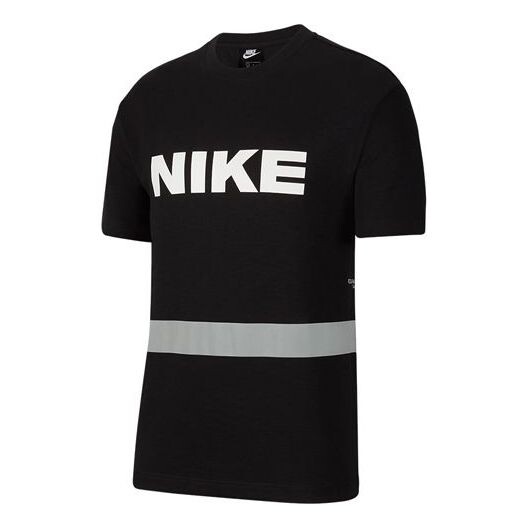 

Футболка men's logo alphabet printing round neck casual short sleeve black t-shirt Nike, черный