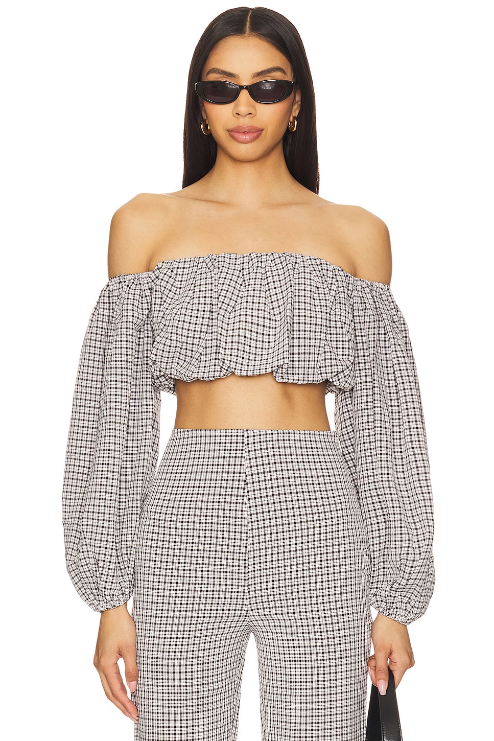 

X revolve блузка Liz от Stone Cold Fox, black & white gingham