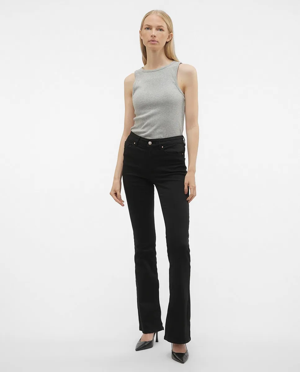

Женские расклешенные джинсы средней посадки Vero Moda, черный
