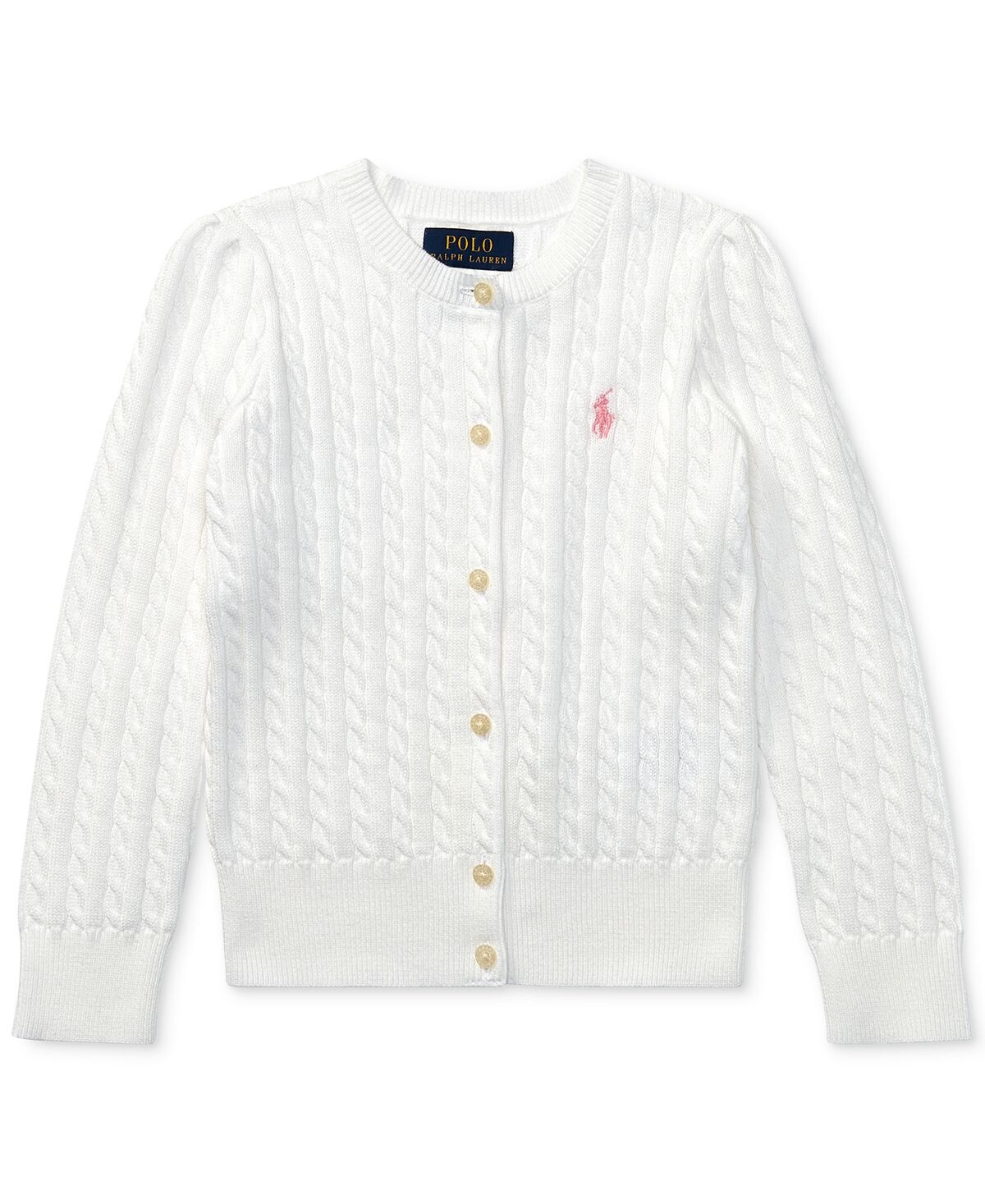 

Хлопковый кардиган косой вязки для малышей и маленьких девочек Polo Ralph Lauren