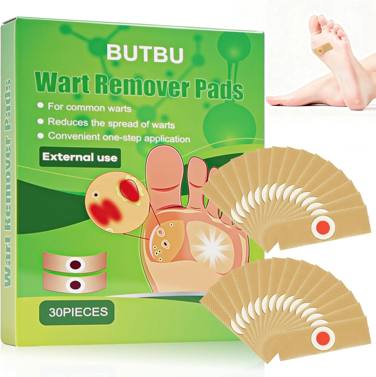 Набор из 30 пластырей от мозолей и натоптышей ‎Butbu, Pack Of 30