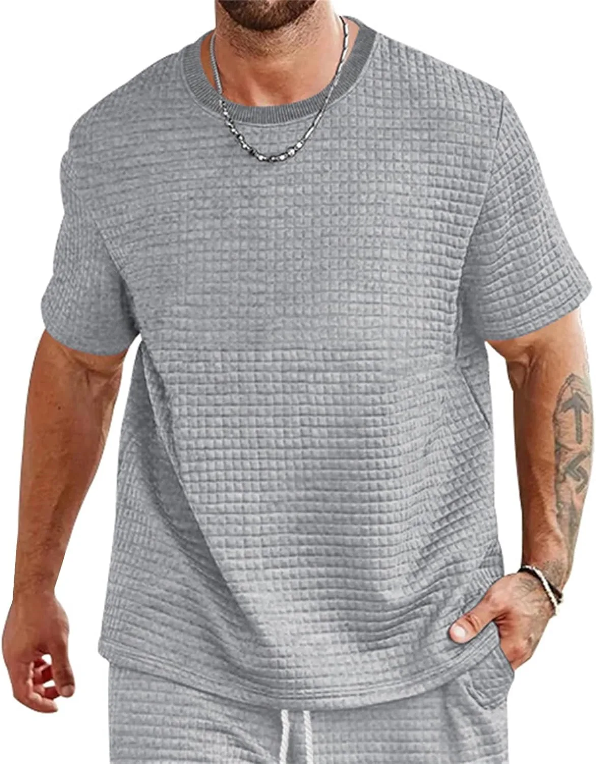 

Мужская футболка с круглым вырезом и коротким рукавом, Slim Fit RSZGSWS