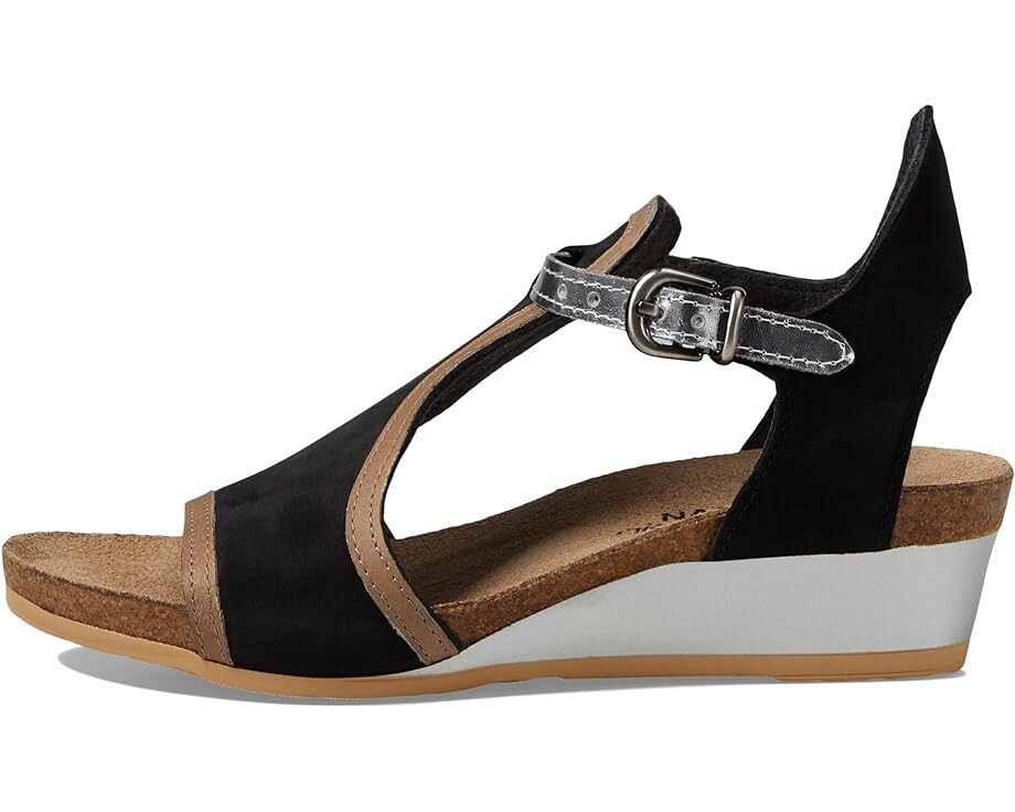 Туфли Naot Fiona, цвет Black Velvet Nubuck/Khaki Beige Leather/Silver Mirror Leather — фото 4