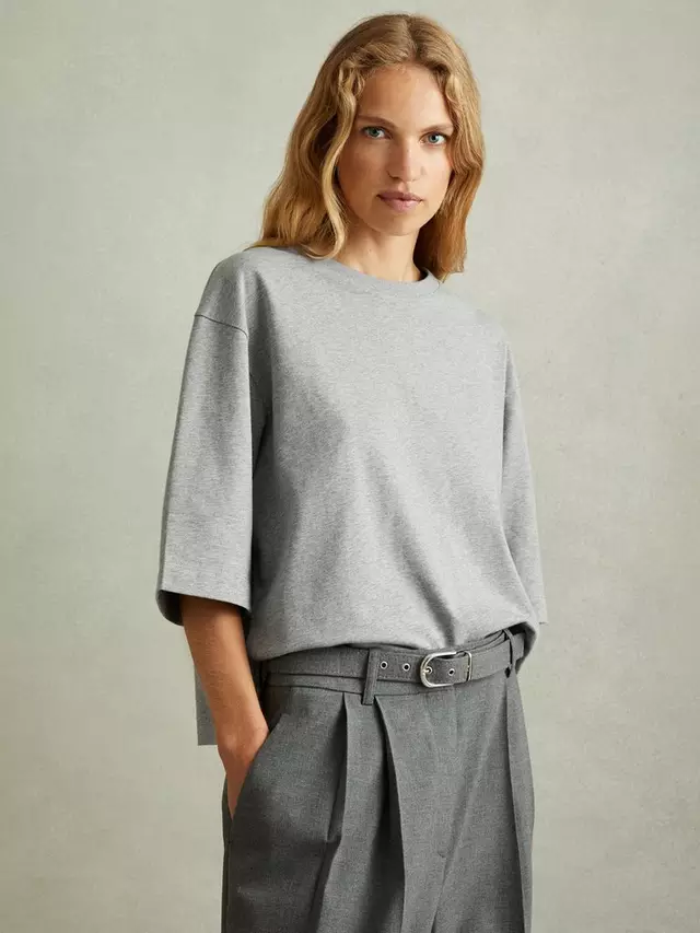 

Футболка Reiss Cassie Oversized, цвет grey/marl