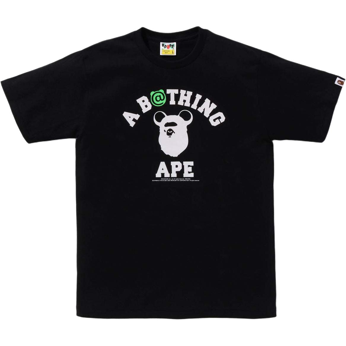 Футболка Bape X Medicom Toy Be@R College A BATHING APE, черная — фото 2
