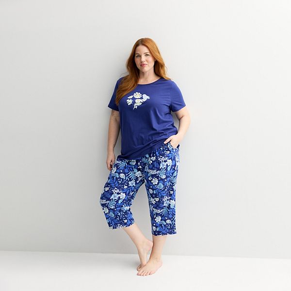 

Пижамный топ и капри для мамы Plus size Croft & Barrow, Resting Bird