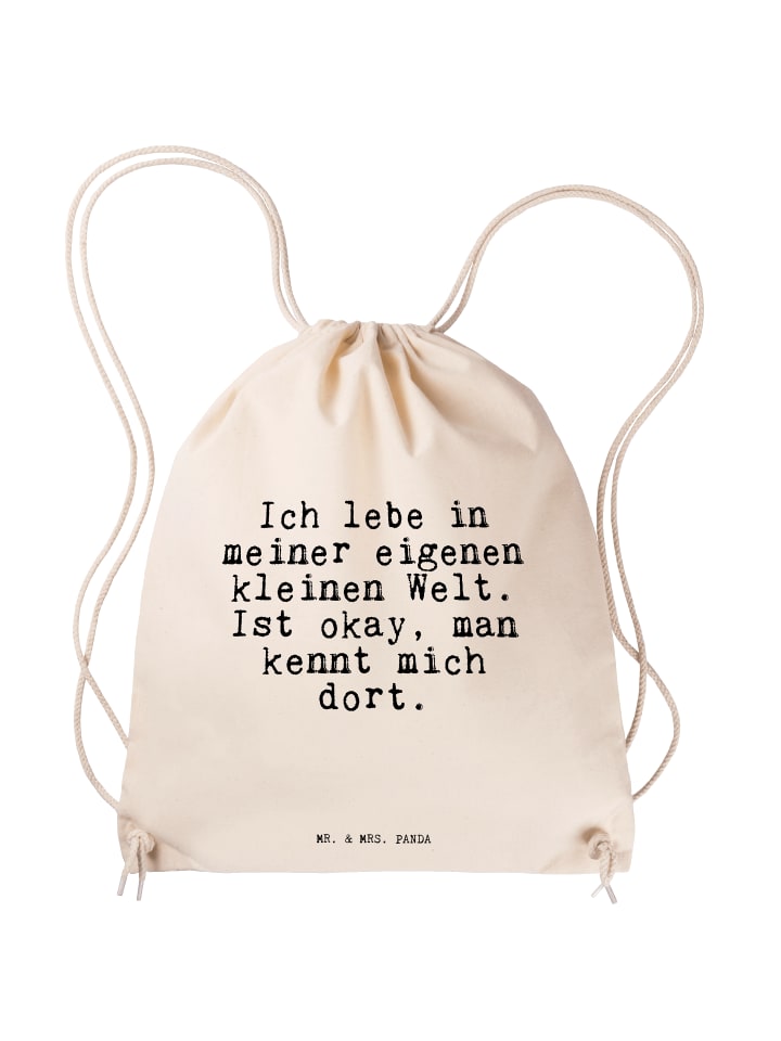 

Сумка-шоппер Я живу в своей... с надписью кремового цвета Mr. & Mrs. Panda