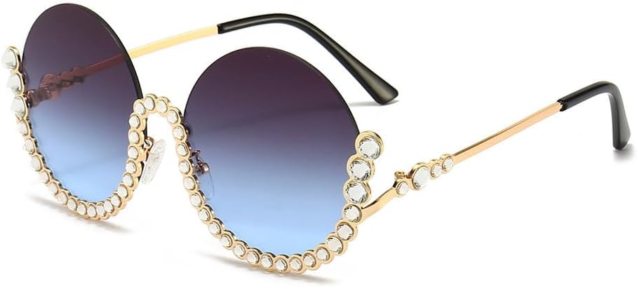 

Винтажные круглые солнцезащитные очки с бриллиантами для женщин, сексуальные, роскошные, полуовальные, с кристаллами, в стиле ретро, ​​модные солнцезащитные очки со стразами HVTVTLA, C3