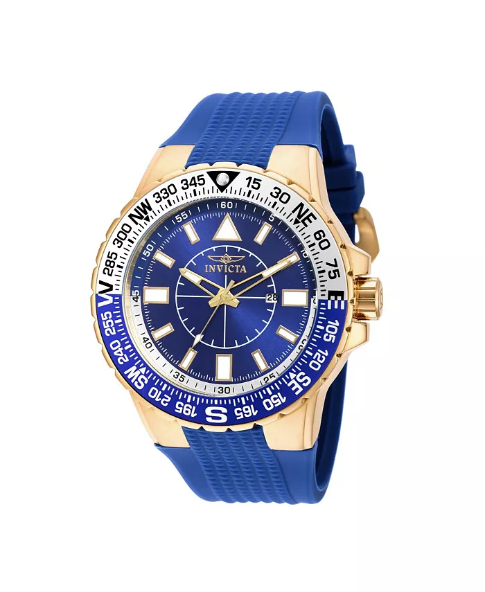 

Мужские часы Aviator Quartz 3 Hand с синим циферблатом, модель 19270 Invicta, золотой