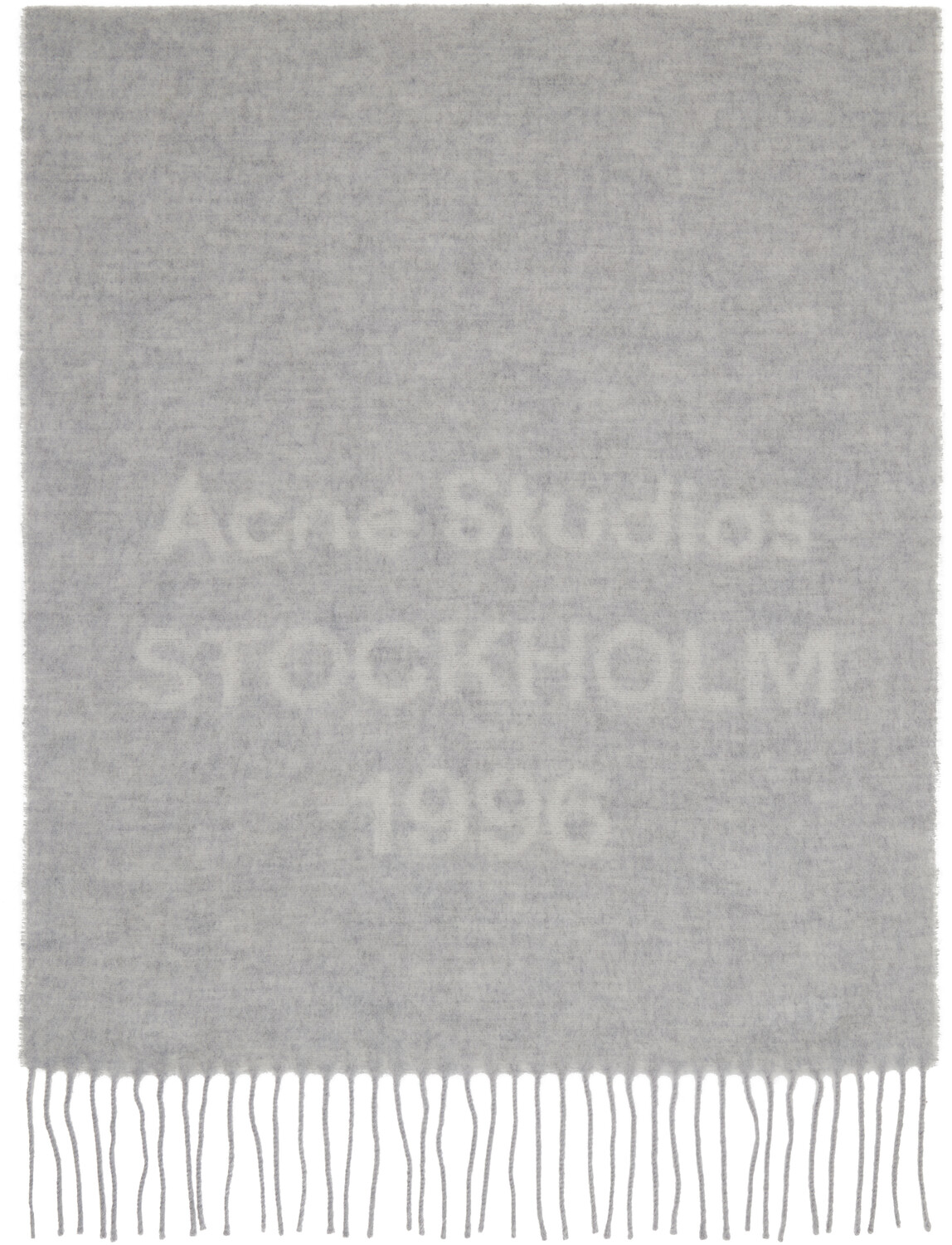 

Шарф из жаккарда с серым логотипом Acne Studios, Light grey melange/White
