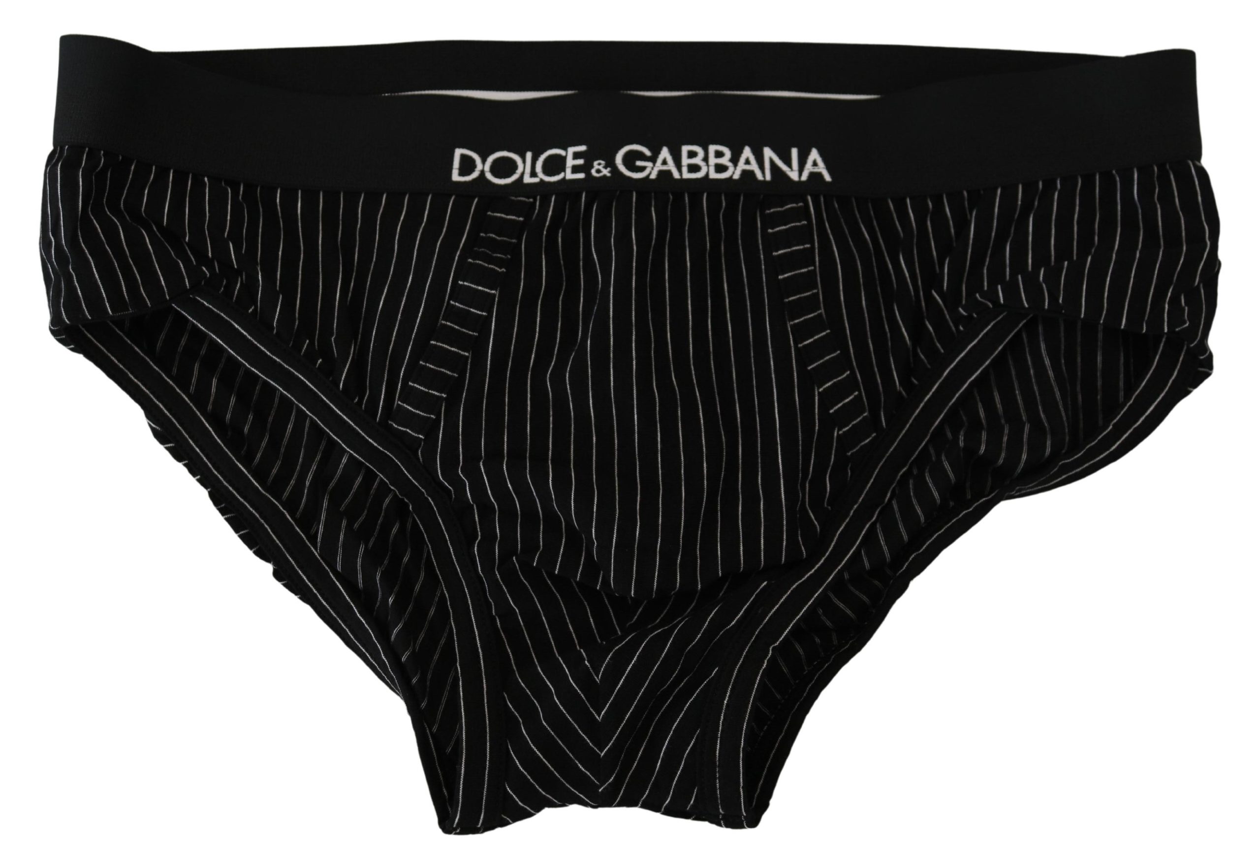 

Элегантные хлопковые трусы в черную полоску Dolce & Gabbana, черно-белый