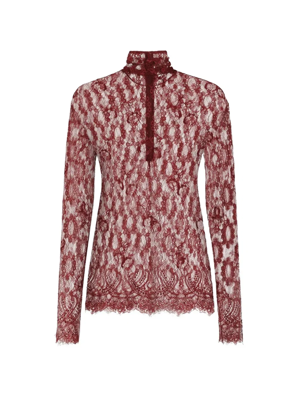 Топ с кружевом шантильи Dolce & Gabbana, красный