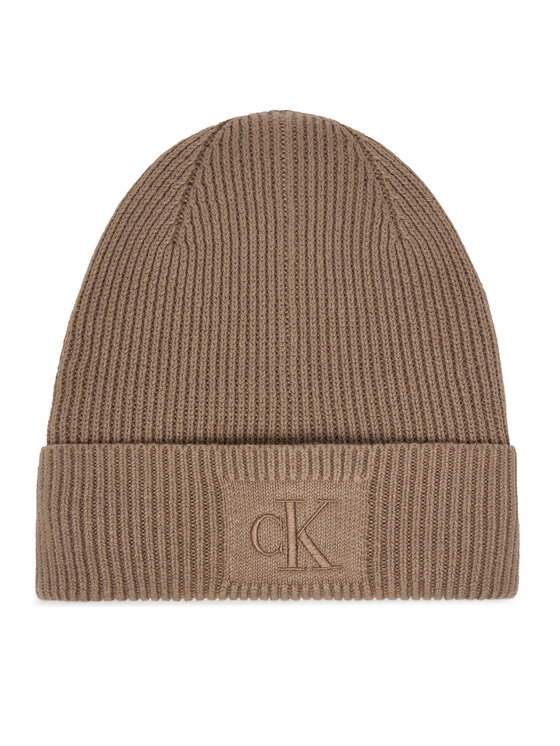 

Шапка Embroidered Rib Cotton Beanie LV04F8097G Calvin Klein, бежевый