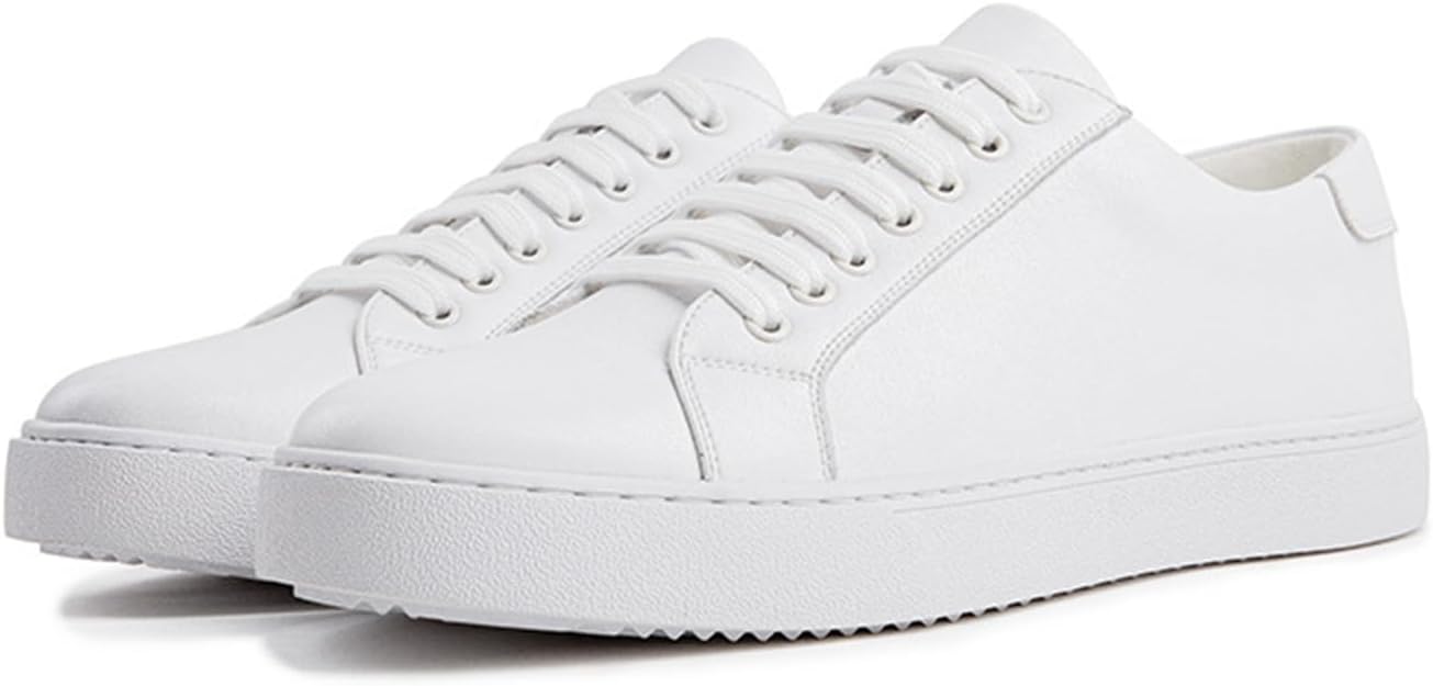 

Мужские модные кожаные оксфорды на шнуровке с плоской подошвой, кроссовки, повседневные низкие удобные нескользящие ходовые кроссовки, бизнес-обувь Tokouk, белый