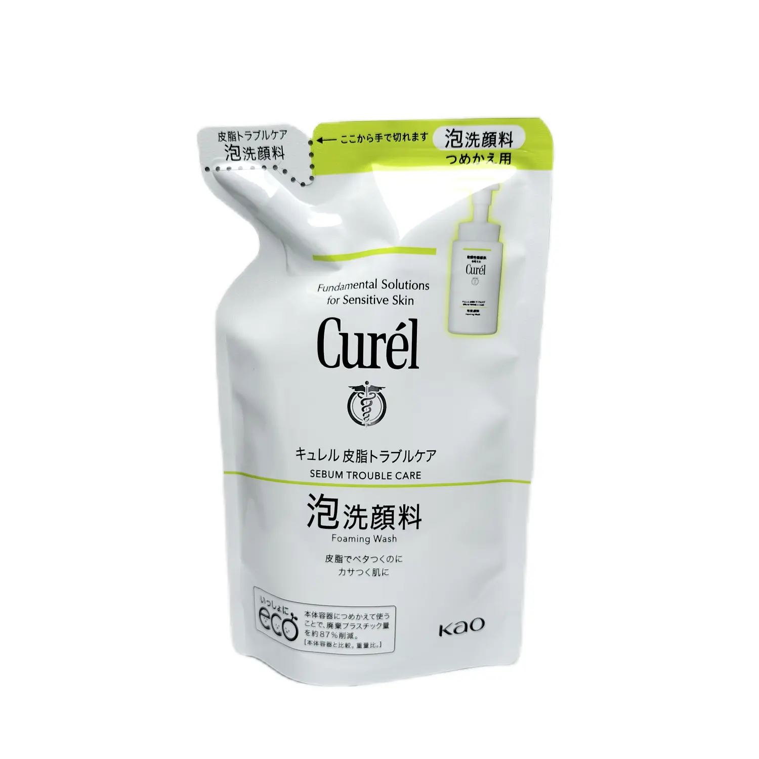 Очищающая пенка для лица Curel Sebum Trouble Care Foaming Wash + сменный блок, 150 мл + 130 мл х 2 — фото 4
