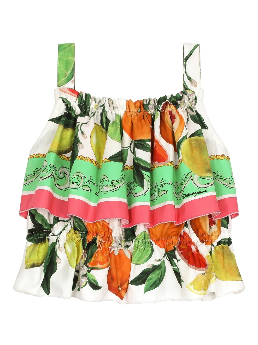 Топ с принтом Lemon & Orange Dolce & Gabbana Kids, зеленый — фото 2
