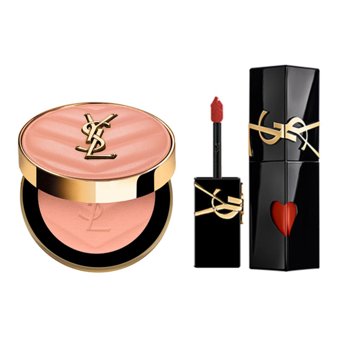 

SAINT LAURENT Кожаный блейзер Black тюбик жидкая помада наборы для макияжа контуринг лица 6г+5,5мл