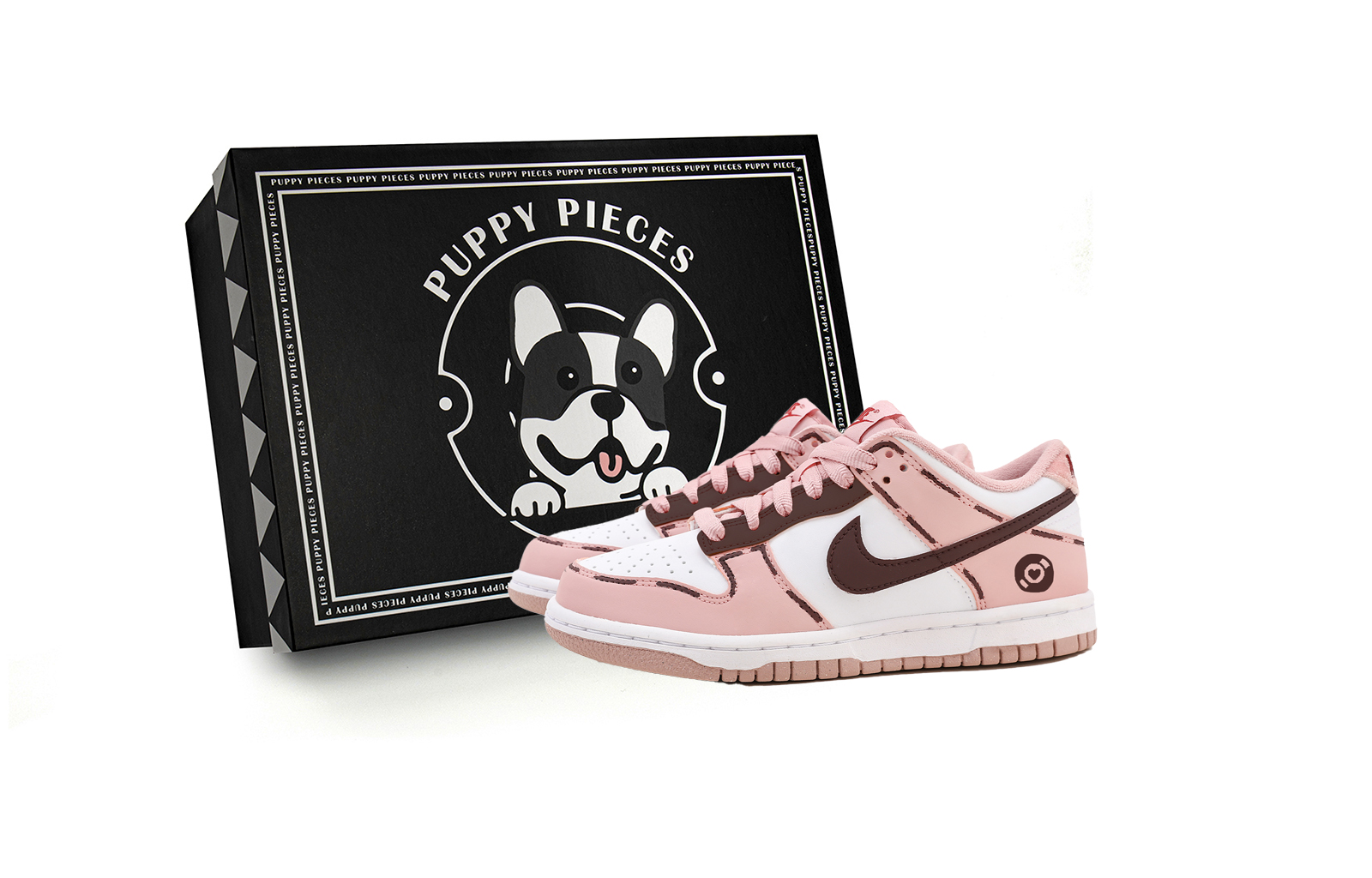 

Кроссовки для скейтбординга Dunk Puppy Fragment Low Top для детей, подростков Cherry Blossom Nike, розовый