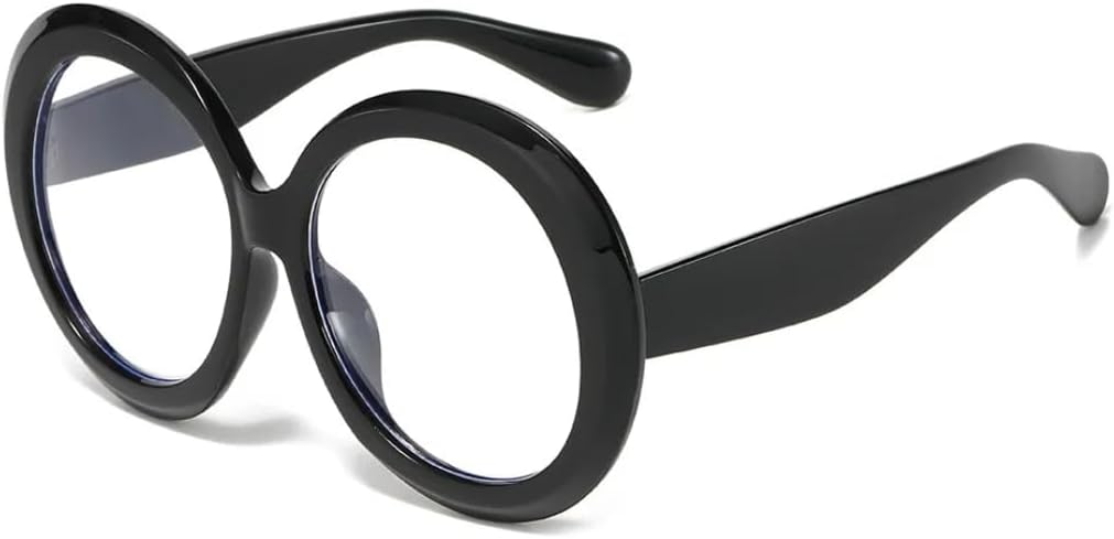 

Большие круглые солнцезащитные очки для женщин и мужчин, роскошные солнцезащитные очки в крупной оправе, очки для защиты глаз, большие очки для верховой езды SZVVBKK, Black Clear