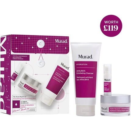 Набор для ухода за кожей The Derm Report on Smoothing and Quenching Skin Hydration Set Skincare Gift Set - Worth £119 — фото 2