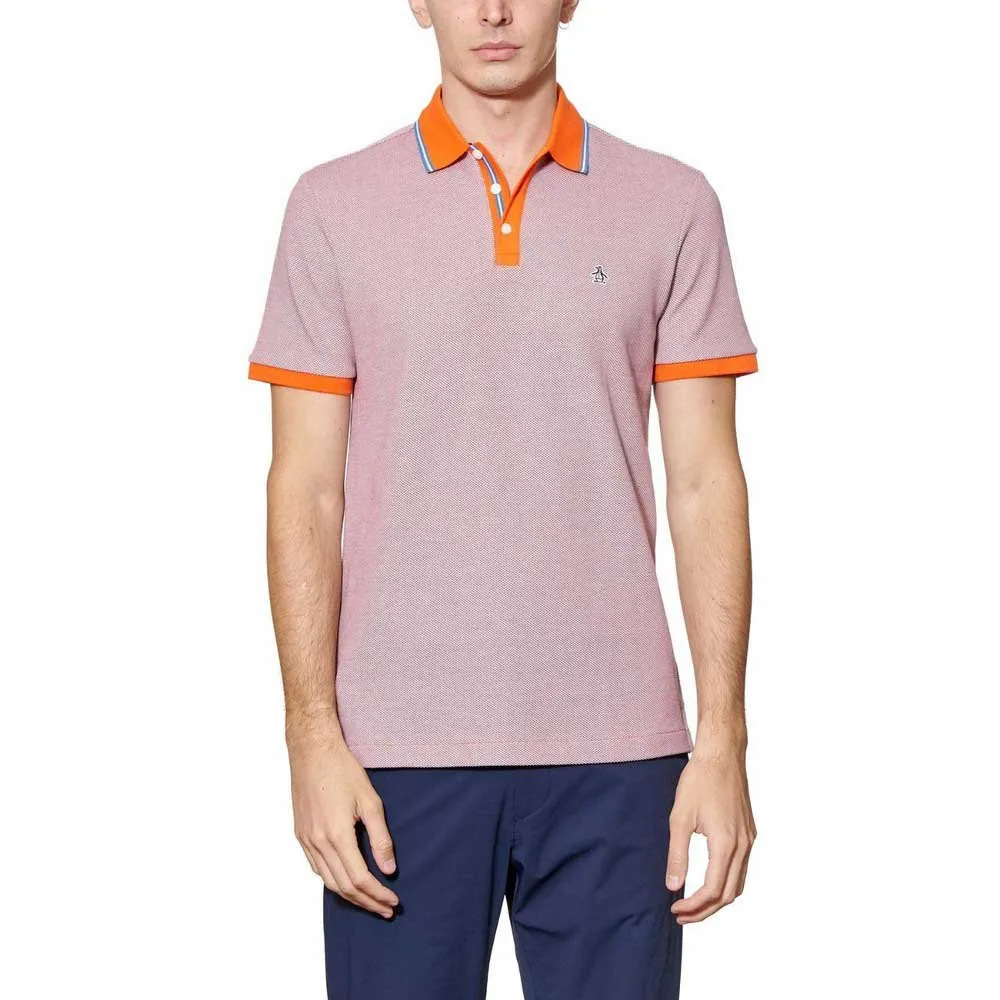 

Поло Original Penguin Birdseye Pique Jacquard Tip Placket, оранжевый