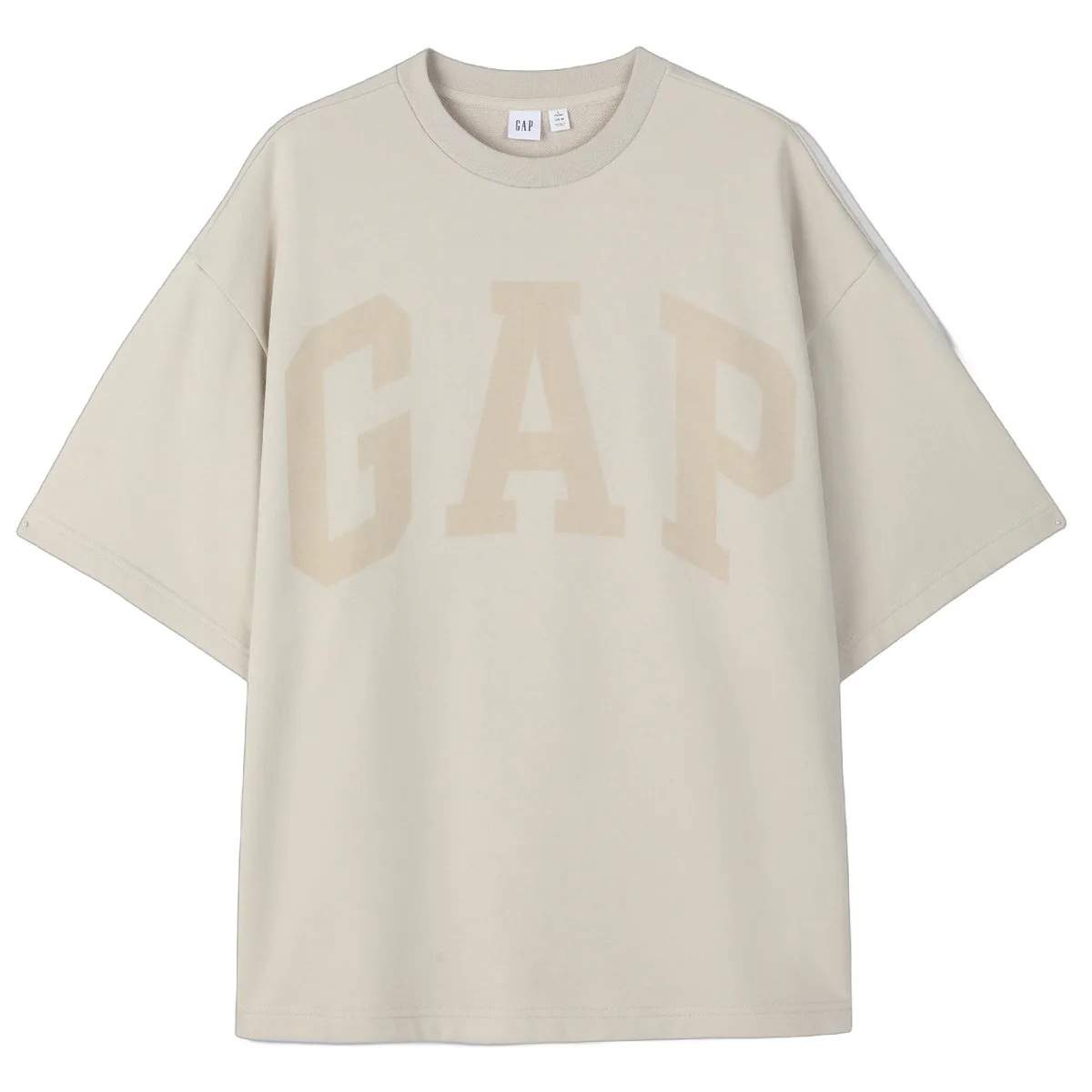 Футболка унисекс с круглым вырезом и прямым кроем GAP, серый белый