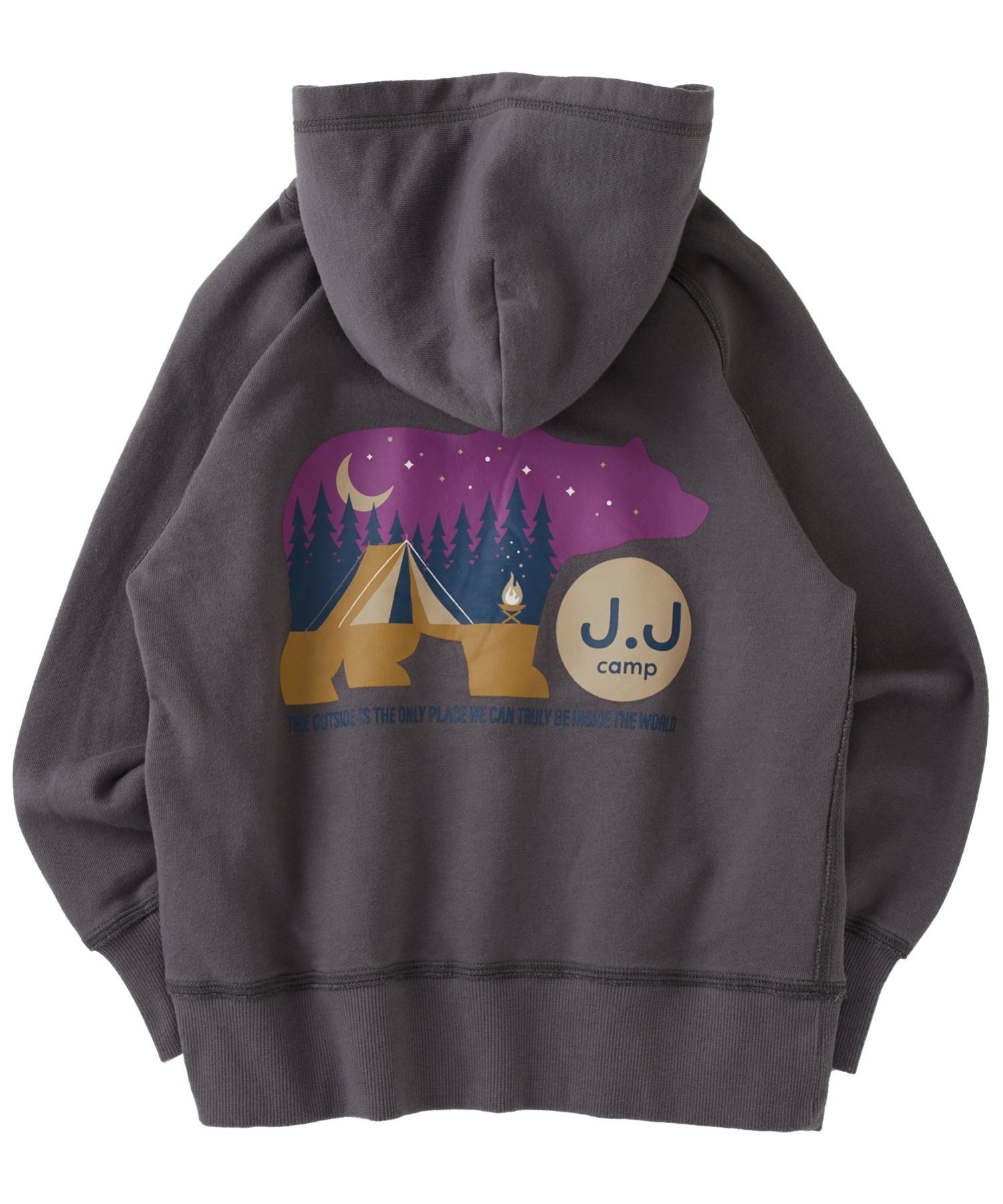 Детская толстовка с капюшоном JJ CAMP/(K) из 100% хлопка с крупным силуэтом. J.J Camp, KESHIZUMI