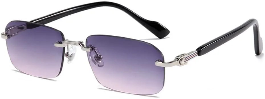 

Солнцезащитные очки в стиле ретро 2027 года, без оправы, для женщин, квадратные очки, защита от УФ-излучения и бликов, оправы для вождения, мужские очки MTZJH, C2