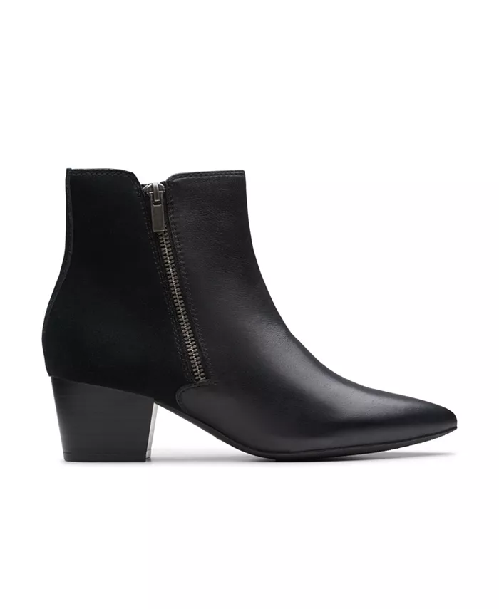 Женские ботинки Clarks Ellanie Vibe кожаные с острым носом, черный — фото 2