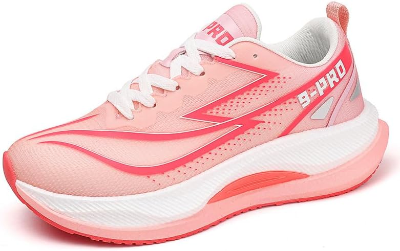 

Мужские беговые кроссовки с широким носком, дышащие сетчатые кроссовки с поддержкой свода стопы, противоскользящие для ходьбы, тенниса и тренировок в зале Generic, розовый