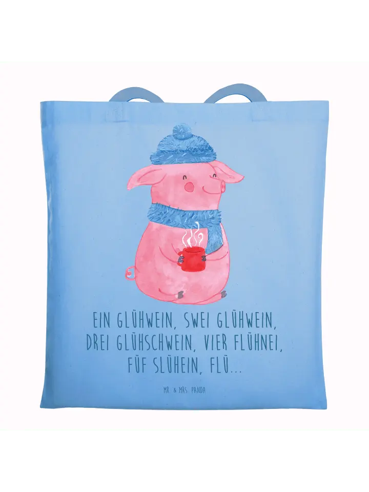 

Сумка для переноски Mr & Mrs Panda Schweinchen Glühwein, небесно-синий