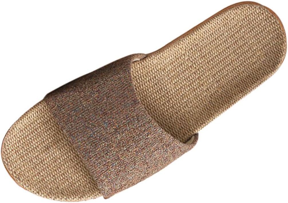 

Тапочки XINGYUE из льна для татами, нескользящие, для дома с открытым носком, Coffee