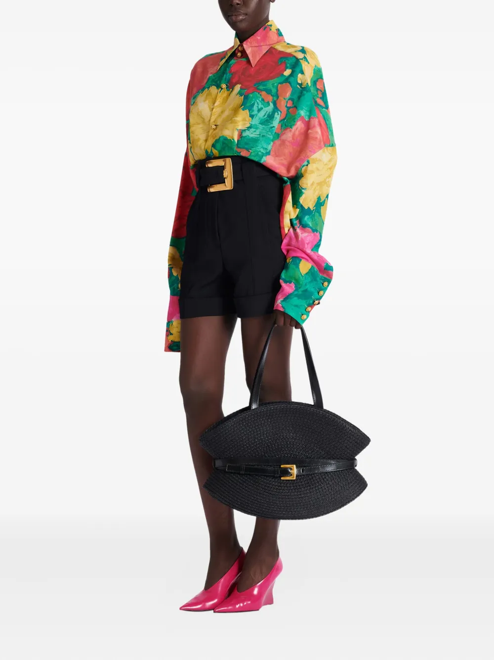 Сумка на плечо Shuffle среднего размера Balmain, черный — фото 2