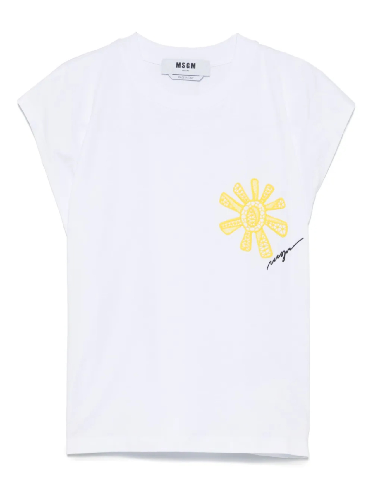 

Футболка с вышивкой «солнце» MSGM, белый