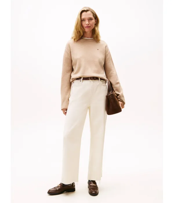Шерстяной свитер Loose fit Tommy Hilfiger, бежевый — фото 2