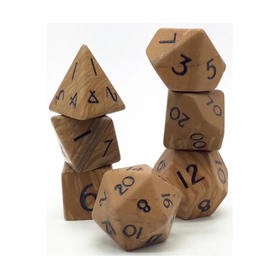 

Набор Poly — египетский мрамор с черным (7), Semi Precious Stone Dice (Level Up Dice)