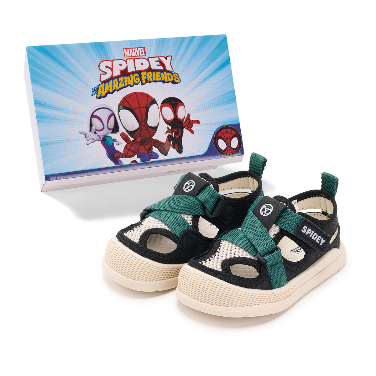 

Кроссовки Spider Man Series для малышей Disney, черный/зеленый