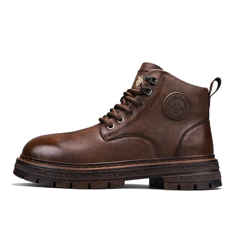 Ботинки тактические мужские 10cm U.S. POLO ASSN., Red Brown (Fleece-Lined)