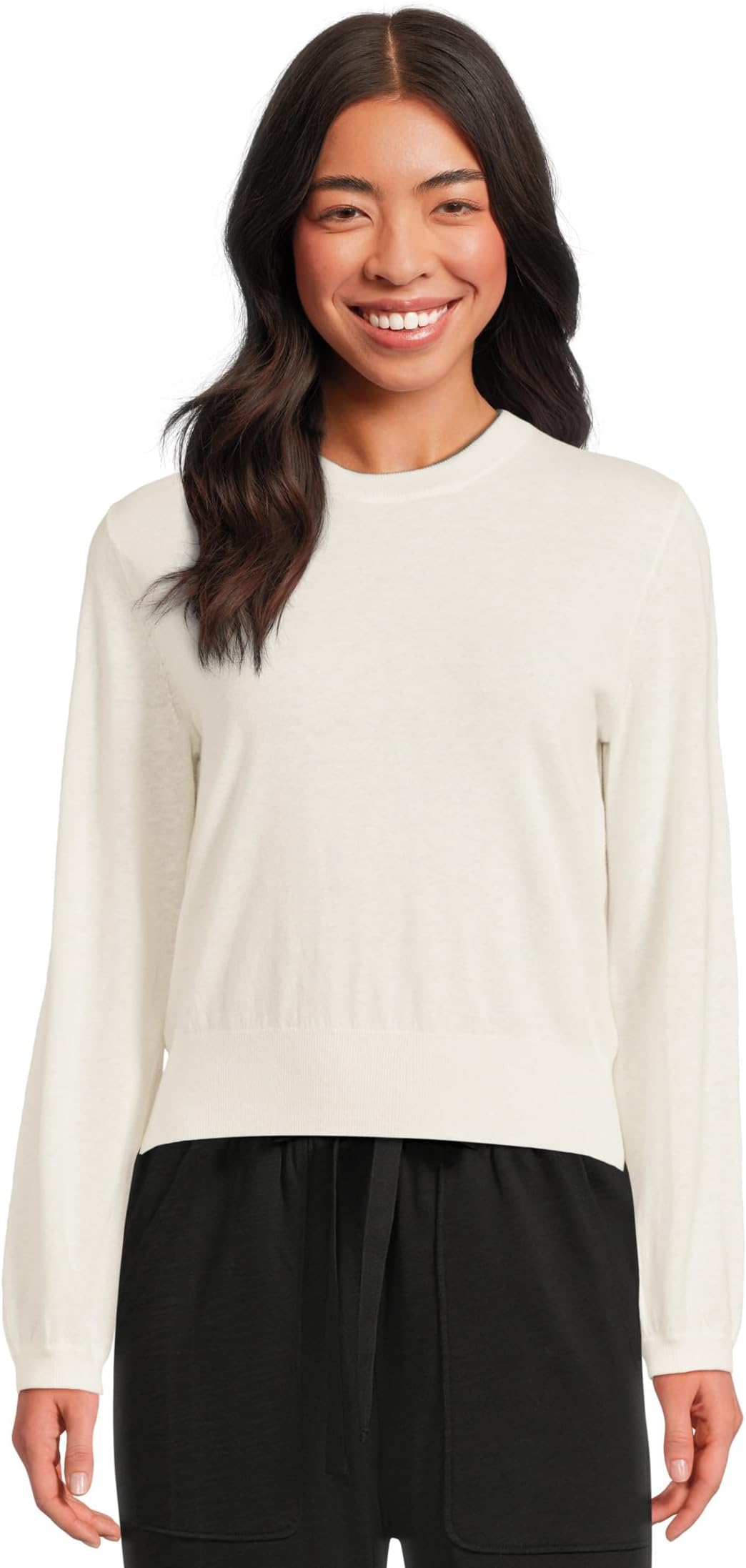 

Свитер Lilla P Shirred Sleeve Crew Neck Sweater, цвет Pearl