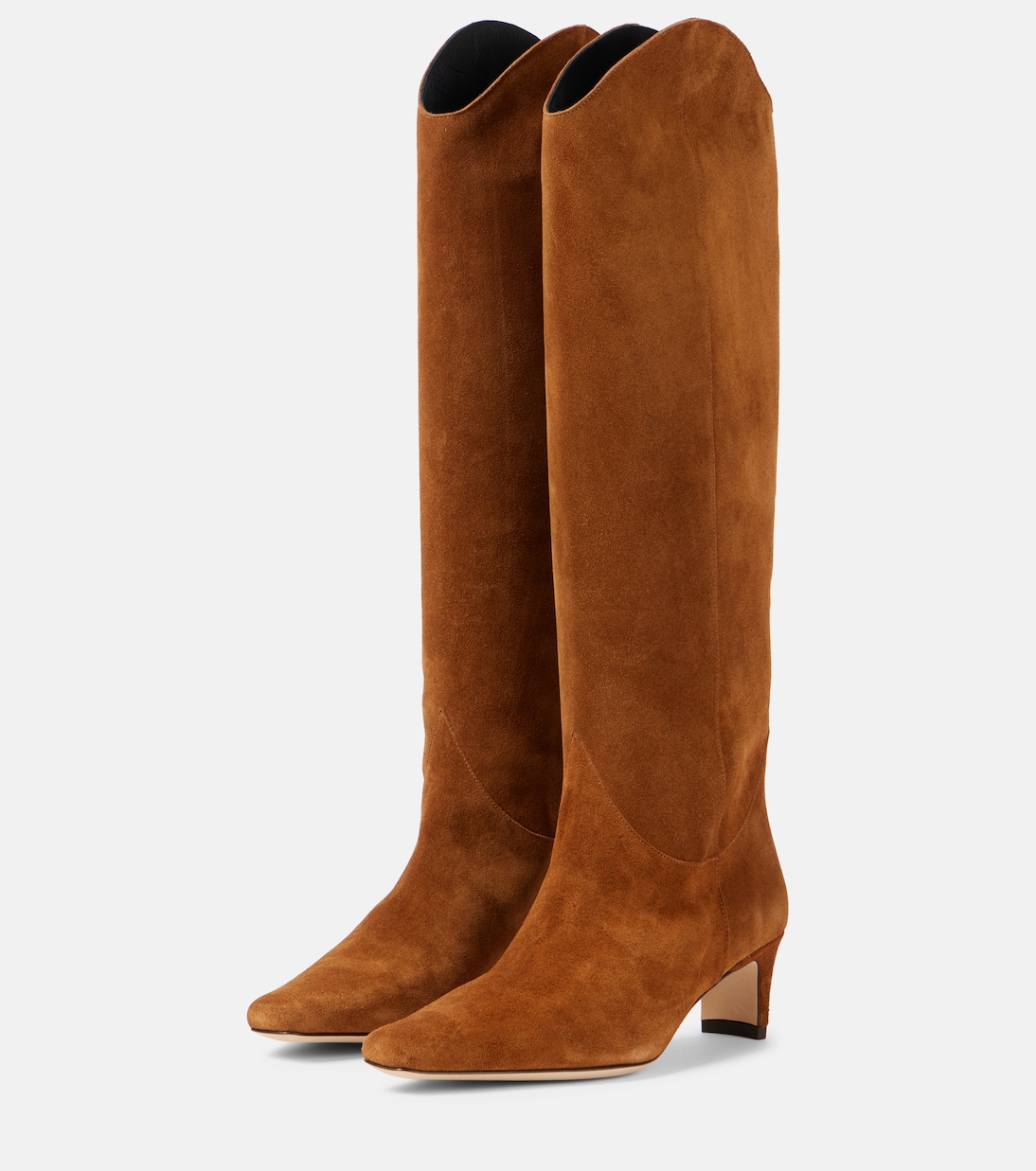 Ковбойские сапоги Western Wally 55 из замши Staud, желто-коричневый — фото 4